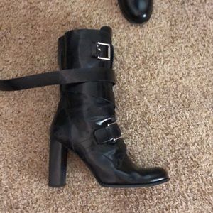 CELINE black leather ‘runway boots’ size 9.5